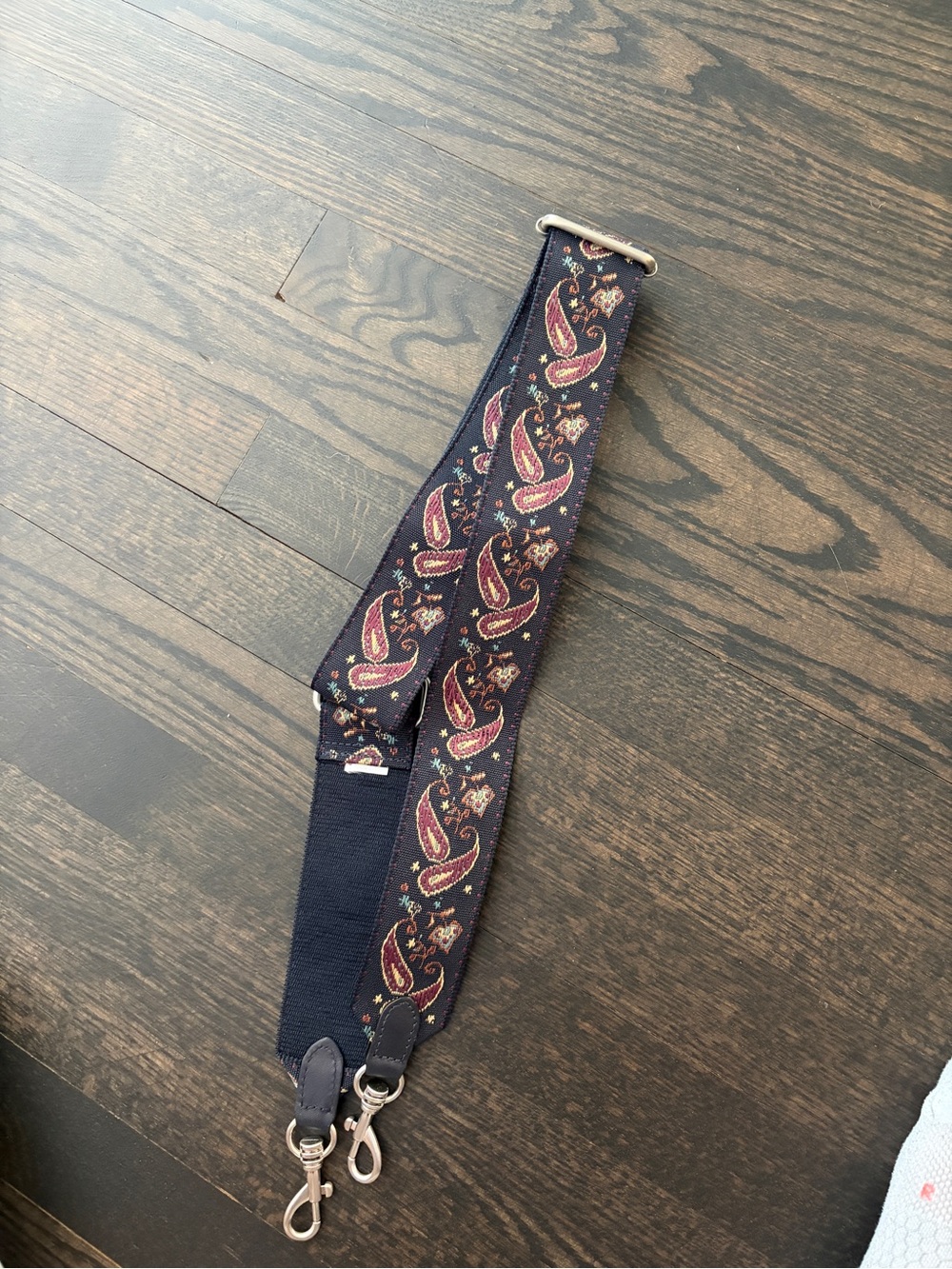 Madewell Navy Strap with Burgundy Paisley Pattern